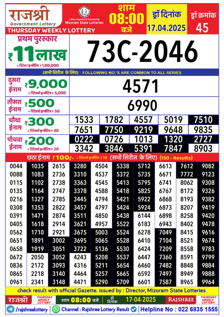 Everest Result Today Dear Lottery Chart
